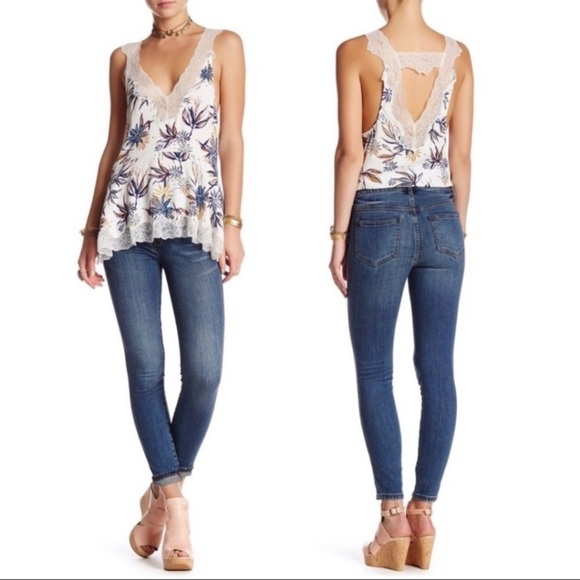 FREE PEOPLE Peyton High Rise Skinny Jean Dark NWT - Picture 1 of 3